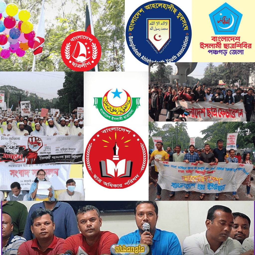 ঢাকা বিশ্ববিদ্যালয়ের অভ্যন্তরীণ সংগঠনসমূহ