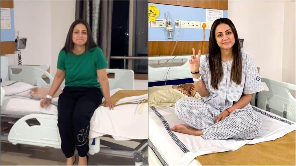 cancer diagnosed hina khan video message from hospital