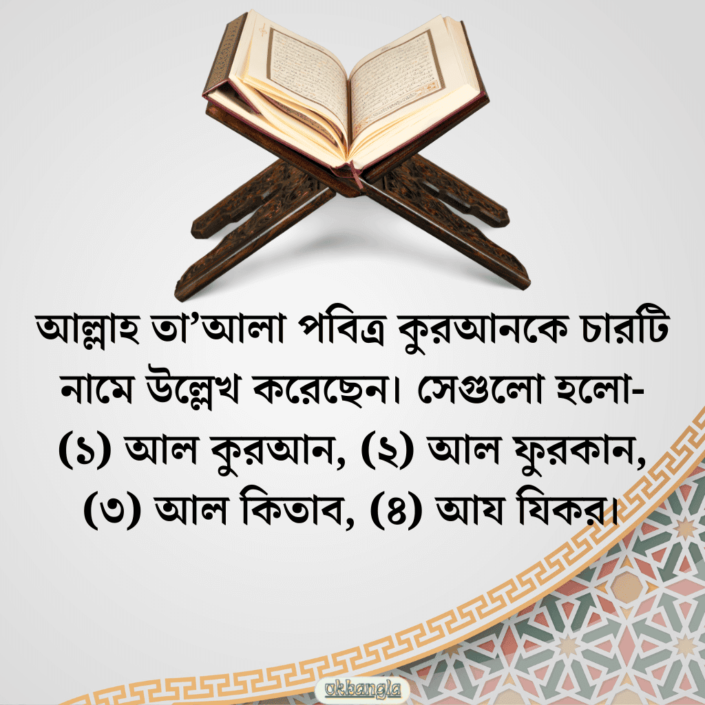 কোরআনের অপর নাম কি? 