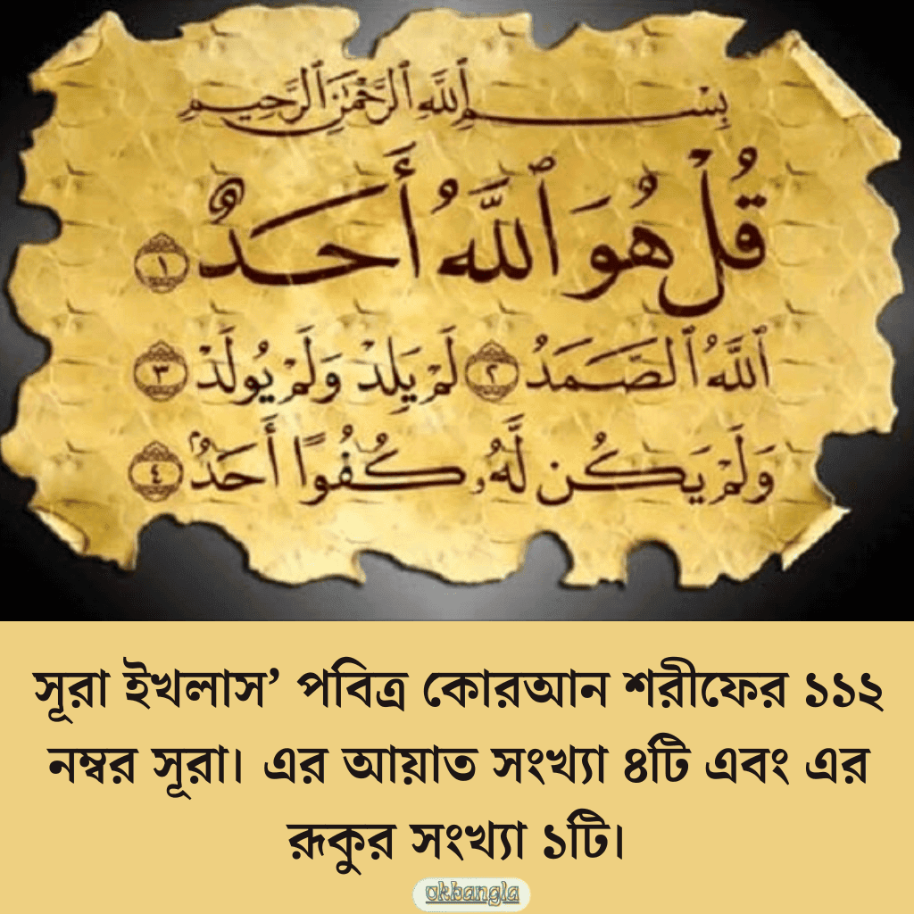 সুরা ইখলাস কোরআন শরীফের কত নম্বর সূরা?